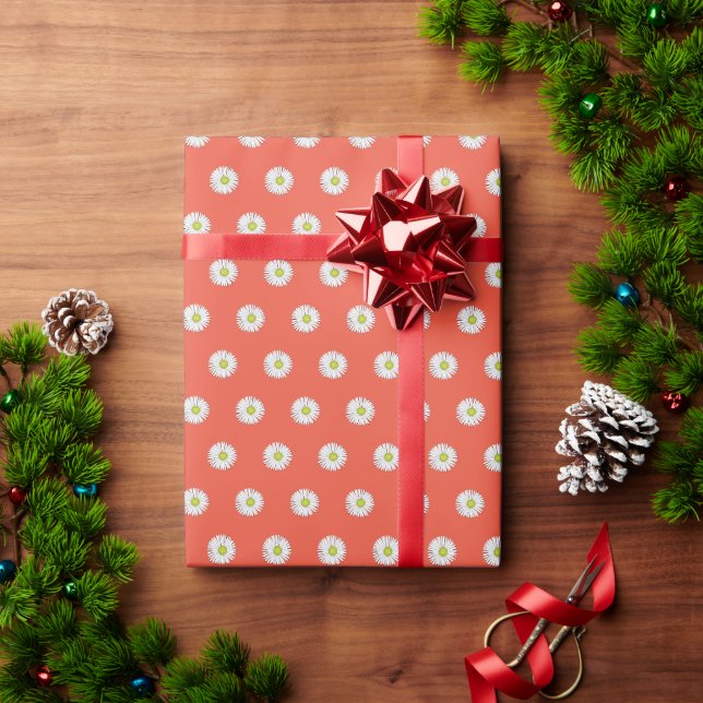 Papel De Regalo Patrón de margarita (Regalo de vacaciones)