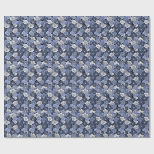 Papel De Regalo Patrón de margarita azul y blanco