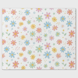 Papel De Regalo Patrón de margarita botánica 2025