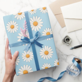 Papel De Regalo Patrón de margarita encantador - Regalo floral