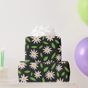 Papel De Regalo Patrón de margaritas retro divertidas sobre fondo