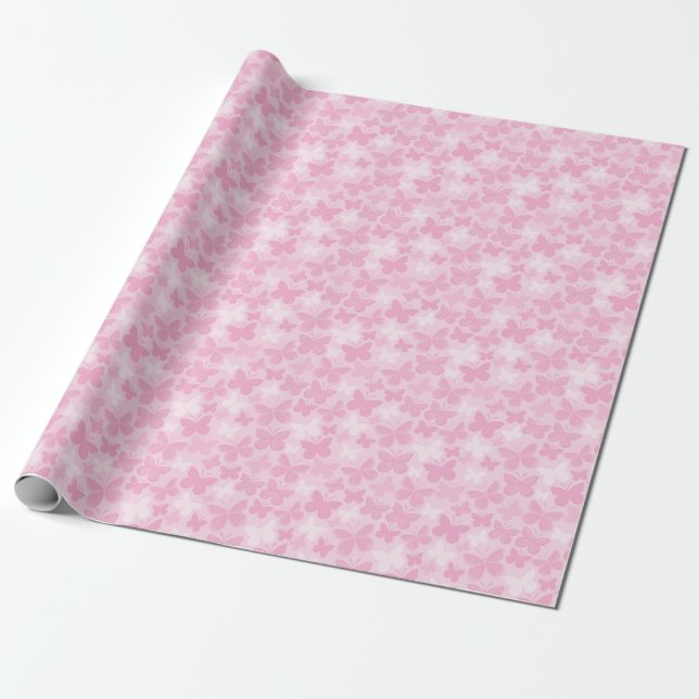 Papel De Regalo Patrón de mariposa (Desenrollado)