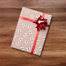 Papel De Regalo Patrón de mariposa dibujado a mano en rosa