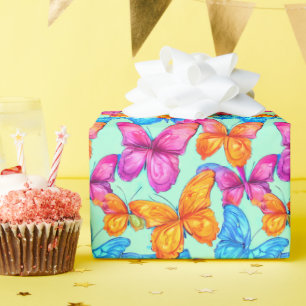 Papel De Regalo Patrón de mariposas coloridas
