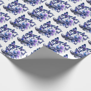 Papel De Regalo Patrón de Mariposas de Destello Cósmico