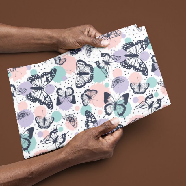 Papel De Regalo Patrón de mariposas retro coloridas (Subido por el creador)