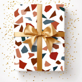 Papel De Regalo Patrón de mármol de terrazzo abstracto moderno