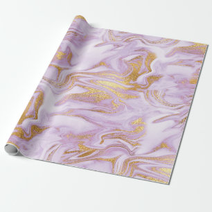 Papel De Regalo Patrón de mármol moderno en púrpura claro, blanco