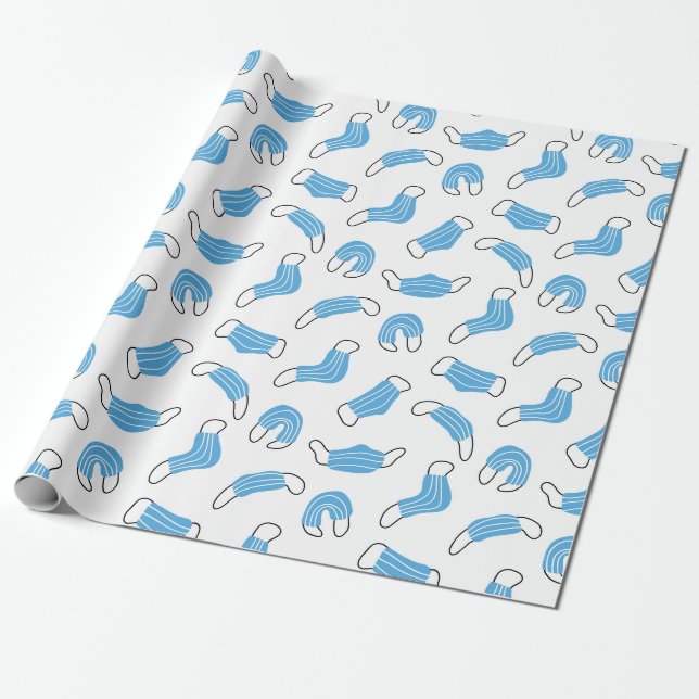 Papel De Regalo Patrón de máscara médica (Desenrollado)