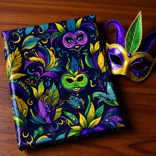 Papel De Regalo Patrón de máscaras de Mardi Gras