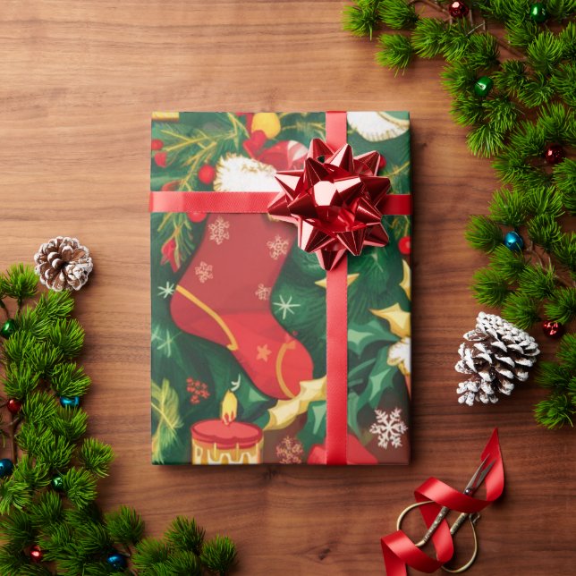 Papel De Regalo Patrón de medias de navidades (Regalo de vacaciones)