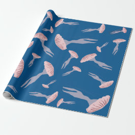 Papel De Regalo Patrón de medusas del océano azul profundo