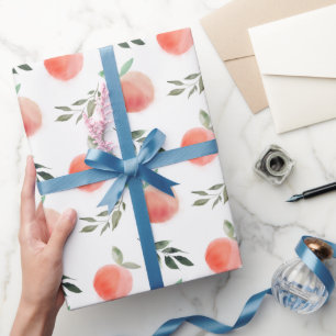 Papel De Regalo Patrón de melocotón acuarela