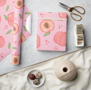 Papel De Regalo Patrón de melocotón de verano dulce