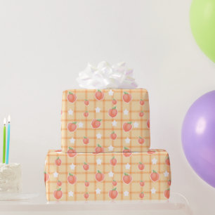 Papel De Regalo Patrón de melocotón de verano dulce Kawaii