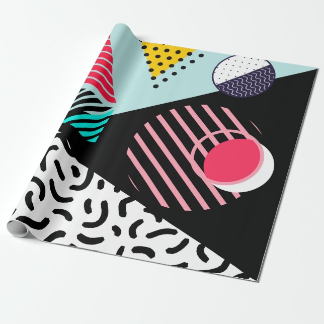 Papel De Regalo Patrón de Memphis (Desenrollado)