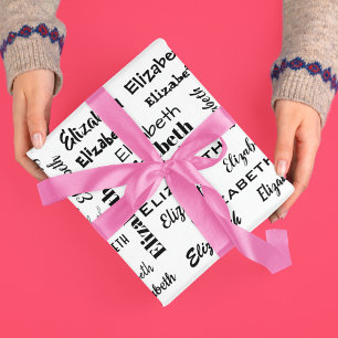 Papel De Regalo Patrón de mensajes de Iniciales de nombres regalo