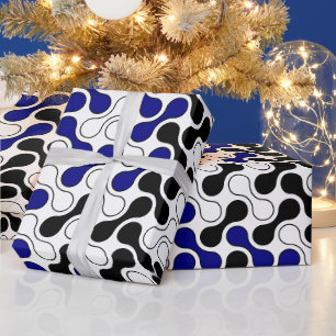 Papel De Regalo Patrón de metal geométrico azul de la Marina color