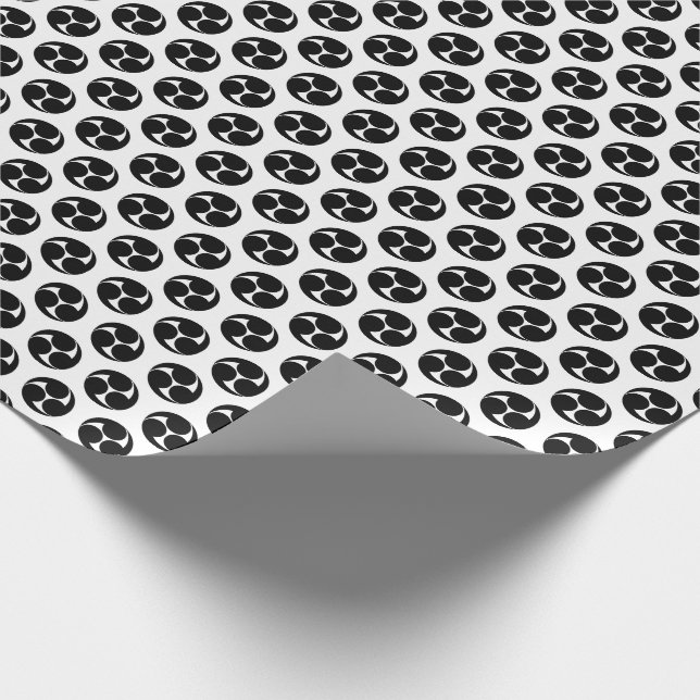 Papel De Regalo Patrón de Mitsudomoe japonés tradicional (Esquina)