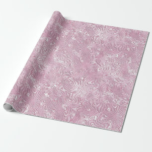 Papel De Regalo Patrón de moaré de seda jaspeada en rosa polvorien