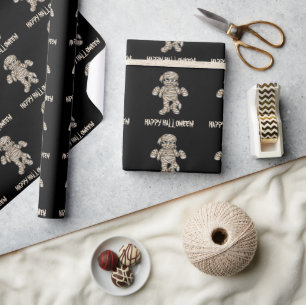 Papel De Regalo Patrón de Momia de Dibujos Animados Espeluznantes