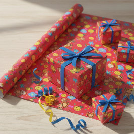 Papel De Regalo Patrón de Monos Traviesos