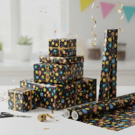 Papel De Regalo Patrón de Monos Traviesos