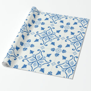 Papel De Regalo Patrón de mosaico azulejo portugués vintage