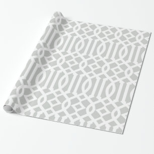 Papel De Regalo Patrón de mosaico blanco y gris claro