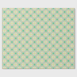 Papel De Regalo Patrón de mosaico de azulejos de naranja verde