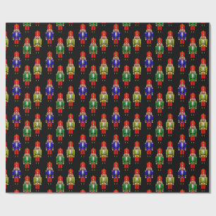Papel De Regalo Patrón de mosaico de cazadores de nueces verdes ro