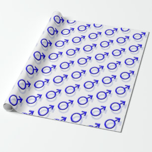 Papel De Regalo Patrón de mosaico de efecto 3D de efecto azul masc