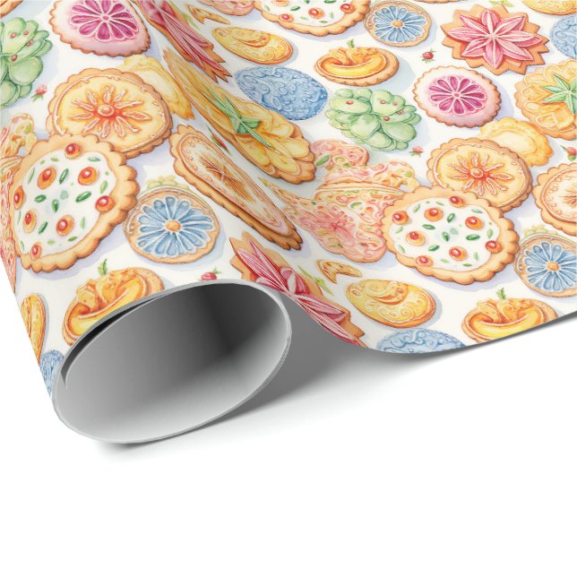 Papel De Regalo Patrón de mosaico de fiesta de cookie (Esquina del rollo)