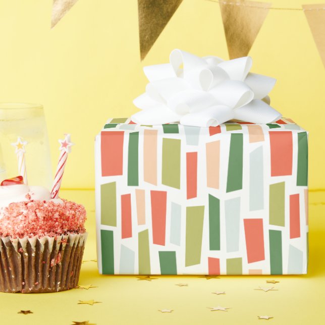 Papel De Regalo Patrón de mosaico de rectángulo roto de melocotón  (Fiesta de cumpleaños )