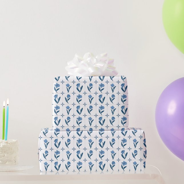 Papel De Regalo Patrón de mosaico Delft (Regalos de fiesta)