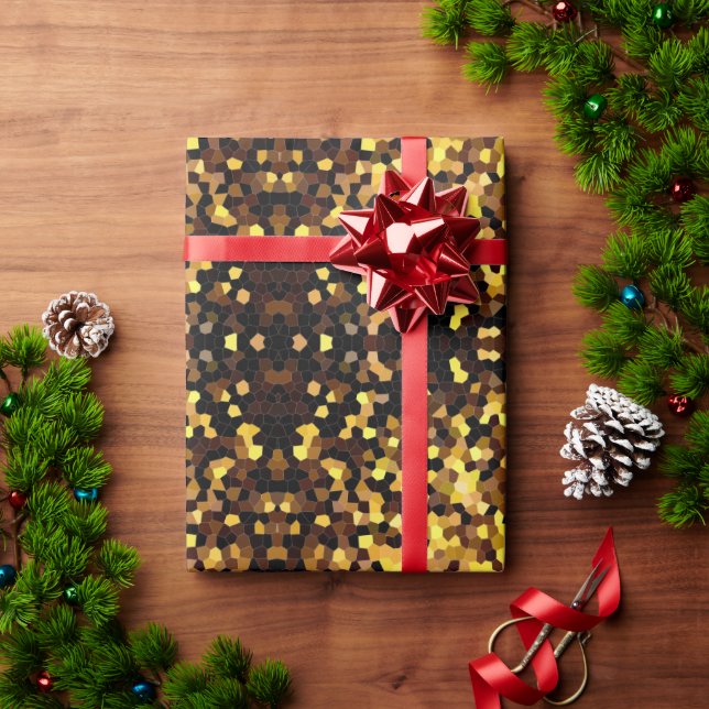 Papel De Regalo Patrón de mosaico dorado (Regalo de vacaciones)