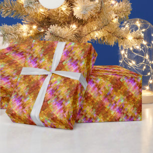 Papel De Regalo Patrón de mosaico iridiscente dorado