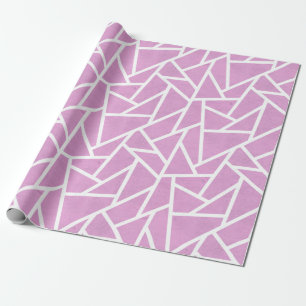 Papel De Regalo Patrón de mosaico rosa y blanco