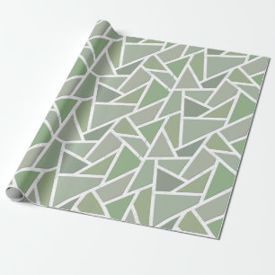 Papel De Regalo Patrón de mosaico verde oliva