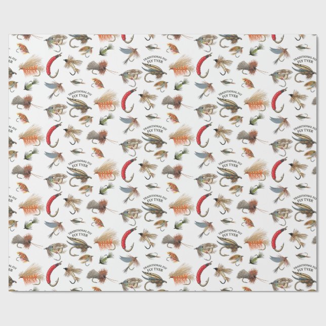 Papel De Regalo Patrón de mosca tradicional para atadores de mosca (Superficie plana)