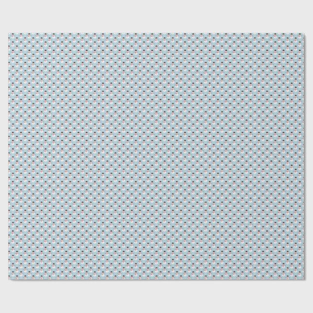 Papel De Regalo Patrón de muñeco de nieve (Superficie plana)