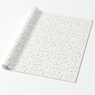 Papel De Regalo patrón de música dorada