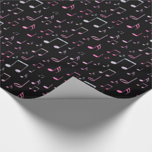 Papel De Regalo patrón de música en negro