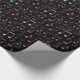 Papel De Regalo patrón de música en negro