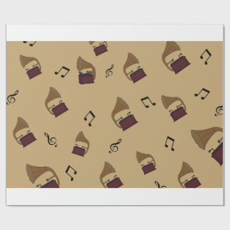 Papel De Regalo Patrón de música gramófona de melodía vintage