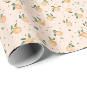 Papel De Regalo Patrón de naranjas cítricas de verano lindas