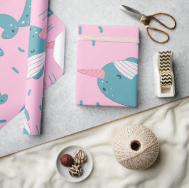 Papel De Regalo Patrón de Narwhal de corte