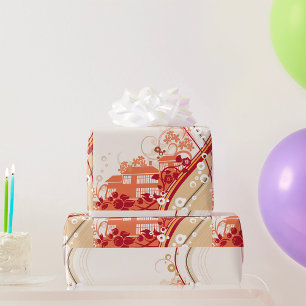 Papel De Regalo Patrón de natación y naturaleza del Ilustracion de