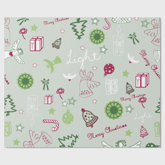 Papel De Regalo Patrón de Navidad  (Superficie plana)