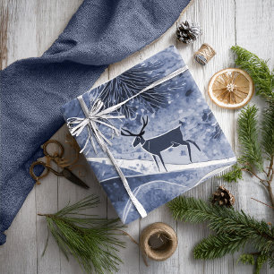 Papel De Regalo Patrón de Navidad Azul#13 ID1009